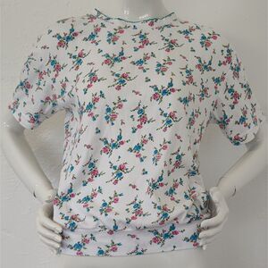 Vintage Cottagecore Crochet Collar Coquette Grandma Flowers Granny Shirt pink